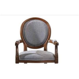 Resim Bengimobilya Sandalye Zus036 Tam Kolçak Oymalı Madalyon Model Gri Örgü Kumaş Y 