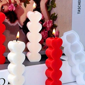 Resim DIY Aşk Kalp Mum Kalıbı - Aromaterapi, Alçı & Reçine El Sanatları için 5 Gözlü Silikon - Ev Dekorasyonu Süs Yapım Aracı 