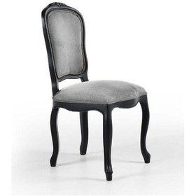 Resim Victoria Ahşap Oymalı Country Sandalye Siyah - Gri 