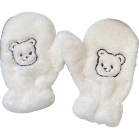 Resim Peluş Ayı Eldivenler Kış Sıcak Eldiven Tam Parmak Eldivenler Kış Binicilik Eldivenleri 