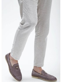 Resim Giampiero Nicola Erkek Hakiki Deri Metalik Loafer Ayakkabı 664 L40269a Erk Ayk Y23 Stone Taş 