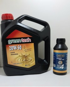 Resim Greentech 20w-50 Motor Yağı 4 lt + Dot 4 Fren Hidrolik Yağı 400 ml 