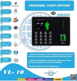 Resim Wifi İle Bağlantı Parmak İzi Personel Takip Sistemi Program Dahil 