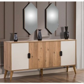 Resim Dardason Sena Aynalı Konsol Meşe 