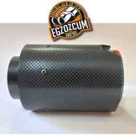 Resim Egzozcum 90 Mm. Karbon Tekli Çizgili Msport Logolu Egzoz Eksoz Ucu Uyumlu 