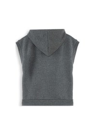 Resim Denokids Erkek Çocuk Kapüşonlu Kolsuz Sweatshirt - Gri 