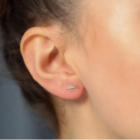 Resim Fay Yamaner 14 Ayar Altın Trompet Küpe 