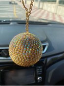 Resim Altınay Mini Disko Topu - Kristal Dikiz Ayna Süsü – Eğlenceli Araba Aksesuarı - Hediyelik Araba Süsü (6,5cm) 