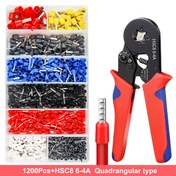 Resim 1200 Adet/300 Adet Avrupa Tarzı Kıvırma Aleti Seti, Bakır Boru + PVC Alev Geciktirici Kılıf Bağlantı Terminalı Takımı, Alaşımlı Çelik Yüksek Hassasiyetli Elektrikçi Kıvırıcı HSC8 6-4A, 0.25-6mm 