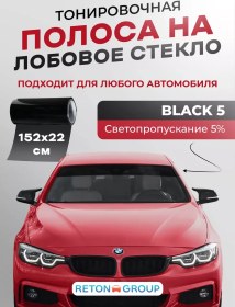 Resim Reton Group Black 5 22x152 Cm Ön Cam Kenar Siyah Şerit 174321424 