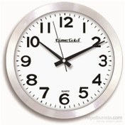 Resim Time Gold Alüminyum Çerçeve Ofis Duvar Saati 36 Cm Altın 