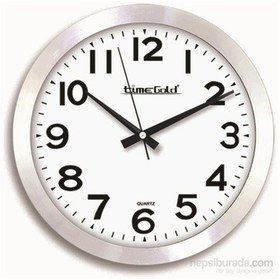 Resim Time Gold Alüminyum Çerçeve Ofis Duvar Saati 36 Cm Altın 