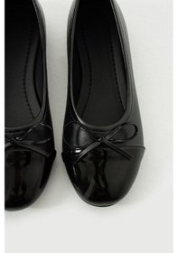 Resim Sebastien Çift Renk Fiyonk Detaylı Kadın Günlük Babet Siyah 