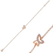 Resim Silver Rose Butterfly Women's Bracelet 