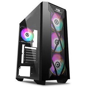 Resim PowerBoost VK-P1900B 500w USB 3.0 ATX Mesh Panel Fixed Rainbow Fan Siyah Kasa VK-P1900B 