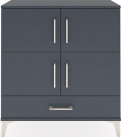 Resim Arges Şifonyer 4 Raflı Tek Çekmeceli 4 Kapaklı 88x30x96 Antrasit-antrasit Antrasit 