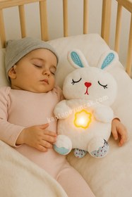 Resim Nefes Egzersizi Yapabilen Uyku Arkadaşım Peluş Tavşan 