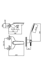 Resim WEBERT İtalyan Webert-Aria Tek Kollu Duş Bataryasi -spiral Hortum-elduşu Dahil 
