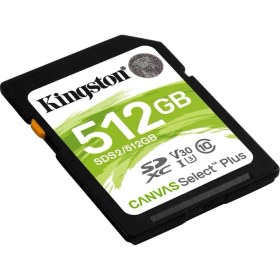 Resim Kingston SDS2-512GB 512GB SDXC Canvas Select Plus 100R C10 UHS-I U3 V30 Hafıza Kartı 