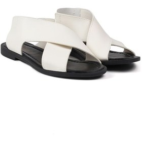 Resim Kadın Beyaz Şık Rahat Sandalet - Günlük, Kaymaz Taban, Yazlık Konforlu Beyaz 