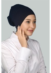 Resim Altobeh Hazır Pratik Geçmeli Uzun Boru Tesettür Bonesi - Lacivert 