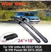 Resim Lumaworld Front Window Wiper Set Sol Lhd Volkswagen Jetta 6 2014 2020 Frameless Wiper Blade 