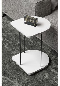 Resim Yan Sehpa Tekerlekli Servis Sehpası Hnd Oval Beyaz Diğer 