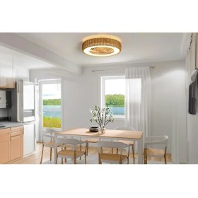 Resim (Orb-Vl7) Uzaktan Kumandalı Ledli Tavan Vantilatörü 25W Dc Motor 55W LED Sarı 3000K-6500K Beyaz 