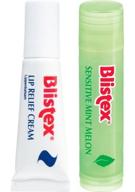 Resim Blistex Lip Relief Cream SPF10 Çatlamış Dudaklar için Bakım Kremi 6 ML + Sensitive Mint Melon Nemlendirici Dudak Bakım Kremi 