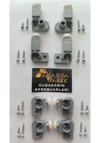 Resim Duşakabin Teker Seti Bella Serisi 1 Sabit 2 Hareketli Duşakabinle Gri 