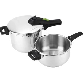 Resim Fagor Rapid Xpress 4 + 6 Litre Düdüklü Tencere Seti Otomatik Cam Kapaklı 