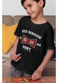 Resim Sevbano Unisex Red Ribbon Army 1984 Yazılı Çocuk Tişört 1-12 Yaş Siyah 