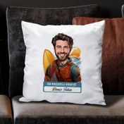 Resim Karikatürlü En Başarılı Erkek Sörfçü Yastık 