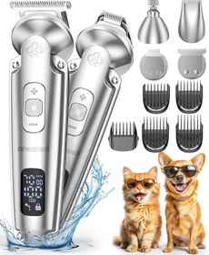 Resim 4'ü 1 Arada Sessiz Tıraş Makinesi, Köpek ve Kedi Tüyleri İçin, USB Şarj 