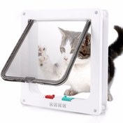 Resim Kedi Kapısı, Köpekler için 4 Yönlü Güvenlik Kilidi ile Kedi ve Yavru Kediler için ABS Plastik Küçük Evcil Hayvan Kapı Seti, Köpek ve Kedi Kapıları, Evcil Hayvan Malzemeleri 