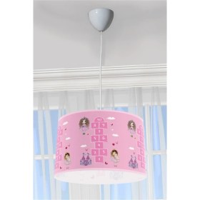 Resim Pembe Eğitici Seksek Çocuk Odası Pvc Sarkıt Avize 30X20 cm 