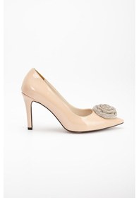 Resim Dilimler Ayakkabı Rugan İnce Topuk Taşlı Ten Kadın Stiletto-2529-ten Ten 