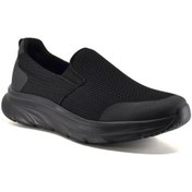 Resim King Paolo D1114 Erkek Lastikli Memory Foam Comfort Düz Spor Ayakkabı Siyah 
