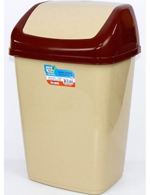 Resim Polytime Sallanır Kapak Ofis Banyo Mutfak Bahçe Çöp Kutusu Kovası / 50 Litre / Krem / 68 x 41 x 33 Cm. 