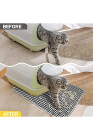 Resim Elekli Kedi Tuvalet Önü Paspası , Kedi Kumu Paspası 65x45 Cm 