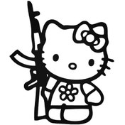 Resim Hello Kitty Oto Motor Laptop Duvar Folyo Sticker 20 X 22 Cm 