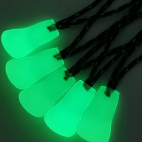 Resim Çantalar ve Giysiler için 2 Adet Gece Görünür Parlayan Fermuarlar - Siyah Örgülü İpli Parlak Yeşil Işıklı Fermuar Çekmeceleri, Gece Görünürlüğü ve Güvenli Bağlama İçin Mükemmel 