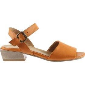 Resim Bueno Shoes Turuncu Deri Kadın Topuklu Sandalet 