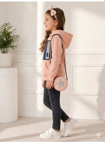 Resim Kız Çocuk Pudra Sweatshirt 