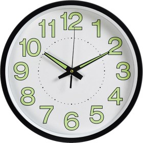 Resim 12 Inç Aydınlık Duvar Saati Minimalist Yuvarlak Kuvars Saat Yatak Odası Oturma Odası Dekorasyonu Siyah (Yurt Dışından) 