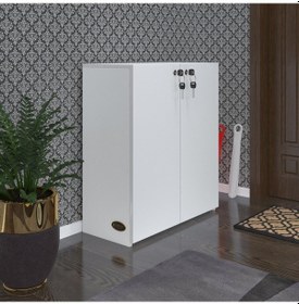 Resim Kenzlife Ayakkabılık Ayakkabı Dolabı Kilitli Gutan Byz 080 70 32 Kapaklı Ofis Dolabı 