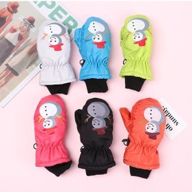 Resim Çift Yeni Moda Çocuk Kış Kar Sıcak Eldiven Erkek Kız Kayak Eldivenleri Rüzgar Geçirmez Su Geçirmez Kalın Eldivenler Parmakları Sıcak Tutar A-gül Kırmızı 5-9 Yaş 