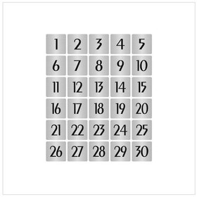 Resim Metal Kapı Masa Dolap Numarası Sade Model 7x7cm Gümüş Renk 30 Adet 1 30 