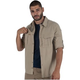 Resim Combat Tactical Taktik Gömlek Fermuar Cepli Koruma Outdoor Gömlek Bej 
