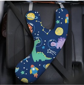 Resim Fochsia Koyu Mavi Y Şekilli Emniyet Kemeri Boyun Yastığı Uzun Yolculuklar İçin Ayarlanabilir 